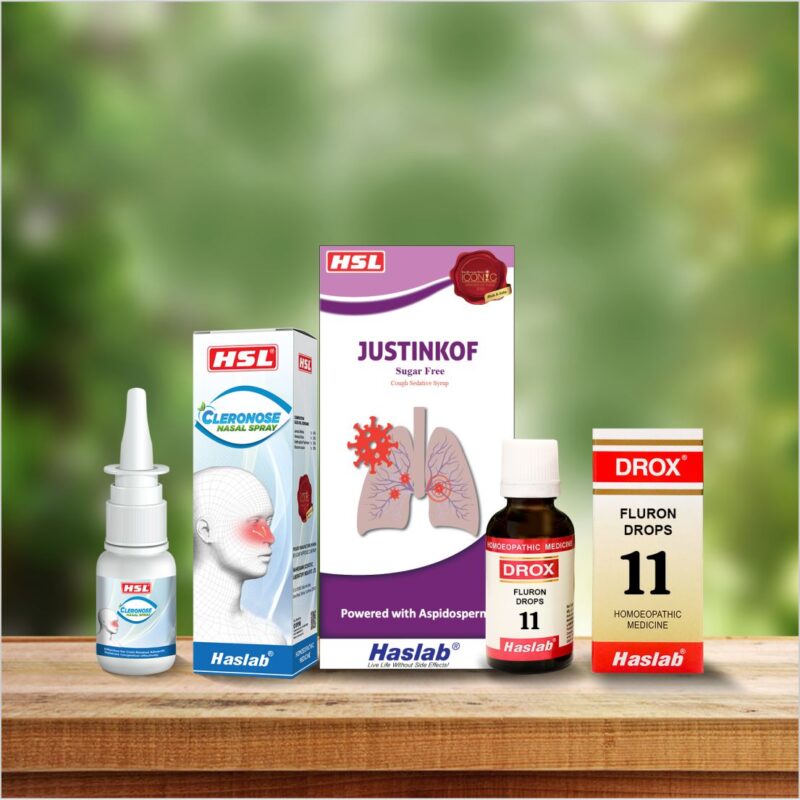 Flu Kit - Cleronose Nasal Spray, JustinKof SF – 115 ml & Drox 11