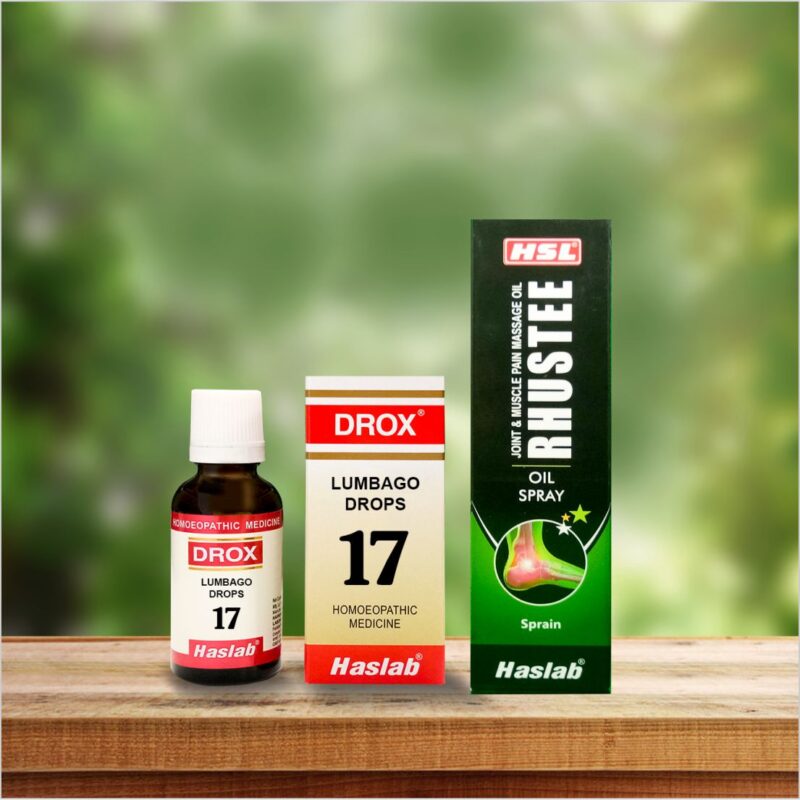 Ouch Kit - Rhustee Pain Spray & Drox 17 Lumbago Drops (Backache)
