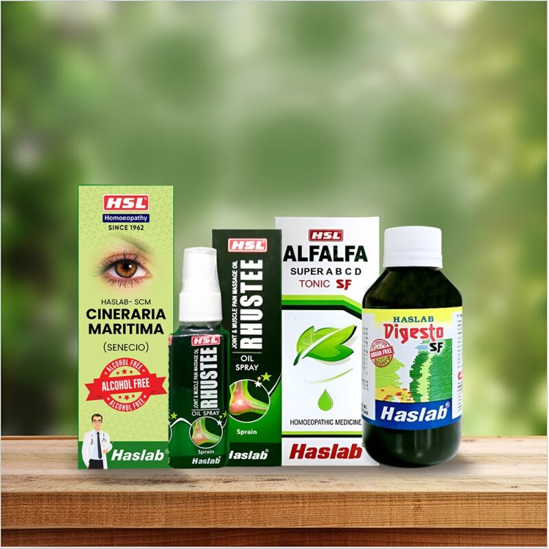 45+ Care Kit - Alfa Super SF- 115 ml, CMS Eye Drop, Rhustee Pain Spray & Digesto SF – 200 ml